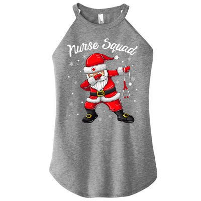 Christmas Scrub Tops Dabbing Santa Scrubs Nurse Squad Women's Perfect Tri Rocker Tank