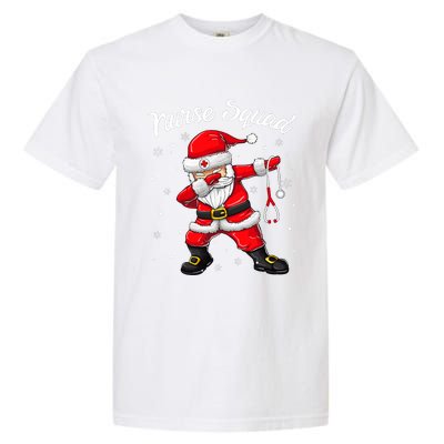 Christmas Scrub Tops Dabbing Santa Scrubs Nurse Squad Garment-Dyed Heavyweight T-Shirt