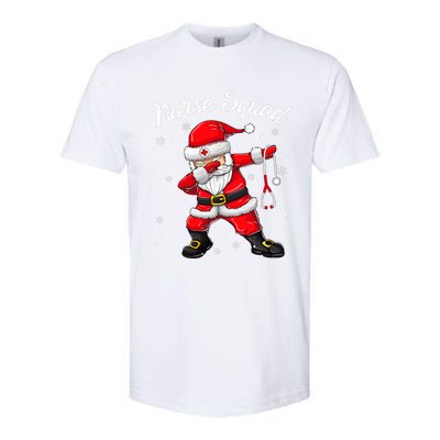 Christmas Scrub Tops Dabbing Santa Scrubs Nurse Squad Softstyle® CVC T-Shirt