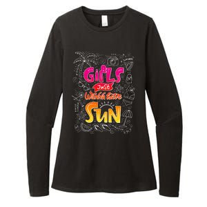 Cute Summer Time Girls Just Wanna Have Sun Womens CVC Long Sleeve Shirt