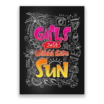 Cute Summer Time Girls Just Wanna Have Sun Poster