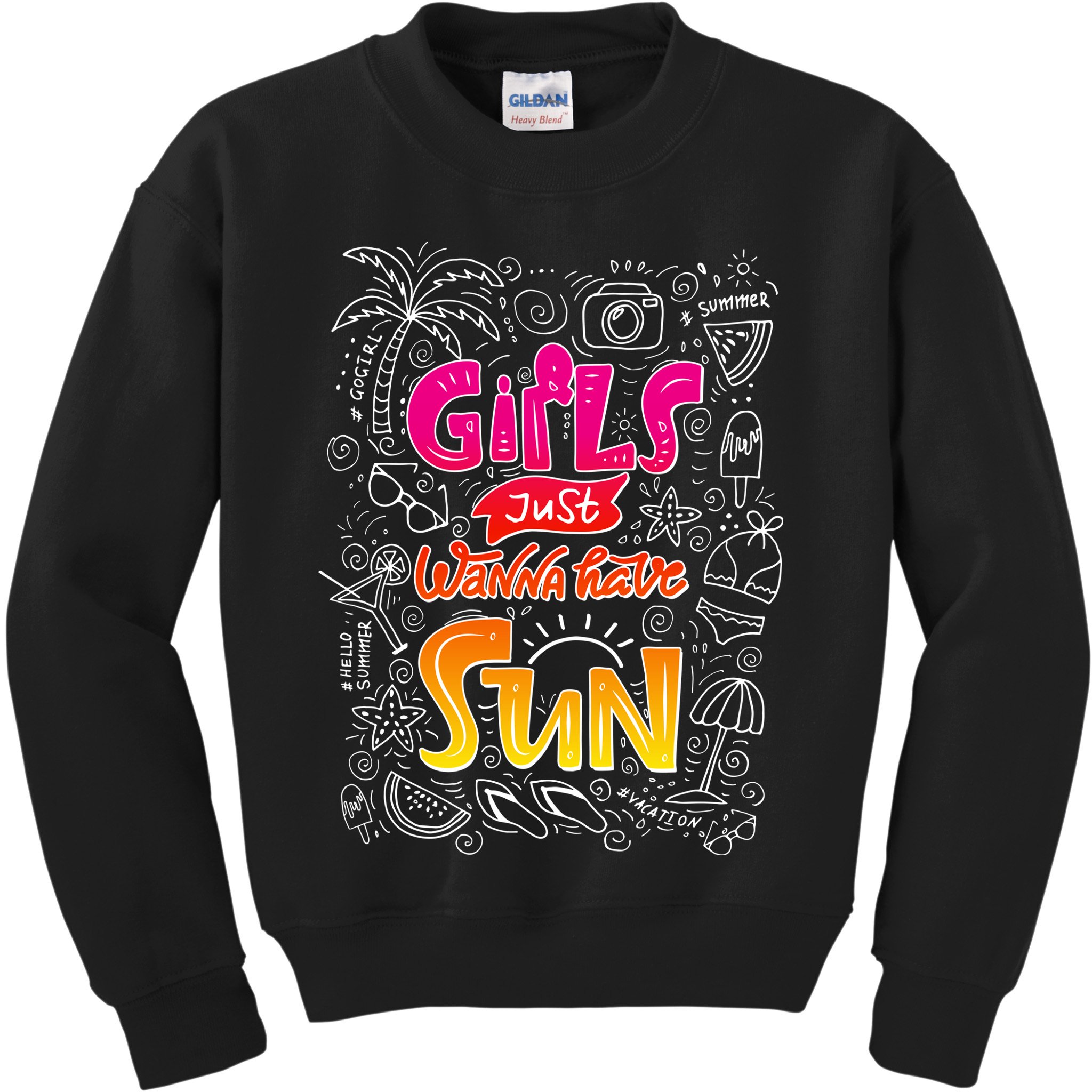 Cute Summer Time Girls Just Wanna Have Sun Kids Sweatshirt
