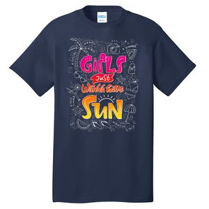 Cute Summer Time Girls Just Wanna Have Sun Tall T-Shirt