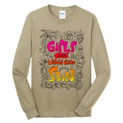 Cute Summer Time Girls Just Wanna Have Sun Tall Long Sleeve T-Shirt