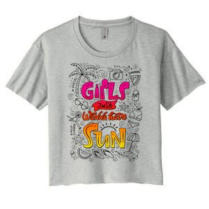 Cute Summer Time Girls Just Wanna Have Sun Women's Crop Top Tee