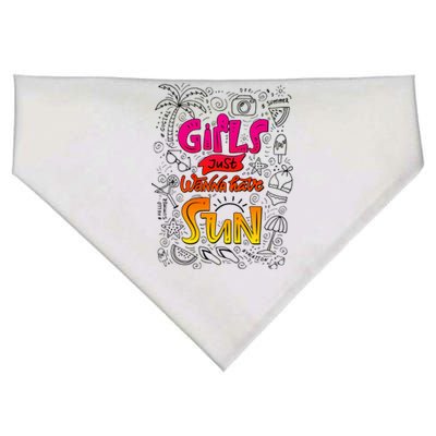 Cute Summer Time Girls Just Wanna Have Sun USA-Made Doggie Bandana