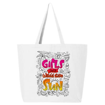 Cute Summer Time Girls Just Wanna Have Sun 25L Jumbo Tote