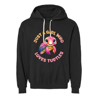 Cute Sea Turtle Kawaii Just A Who Loves Turtles Garment-Dyed Fleece Hoodie