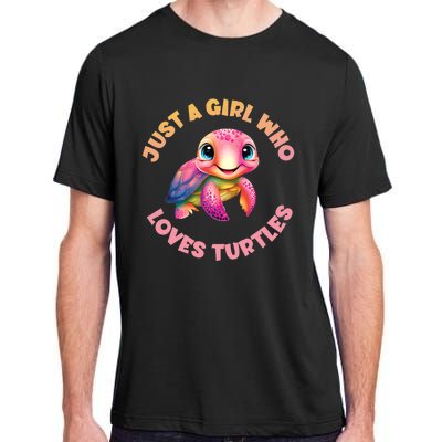 Cute Sea Turtle Kawaii Just A Who Loves Turtles Adult ChromaSoft Performance T-Shirt