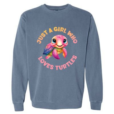 Cute Sea Turtle Kawaii Just A Who Loves Turtles Garment-Dyed Sweatshirt