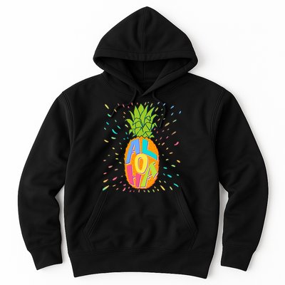 Colorful Summer Time Hawaiian Aloha Pineapple Hoodie
