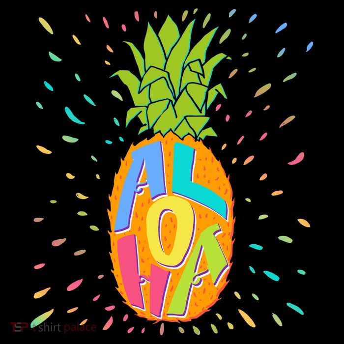Colorful Summer Time Hawaiian Aloha Pineapple Flatbill Hat