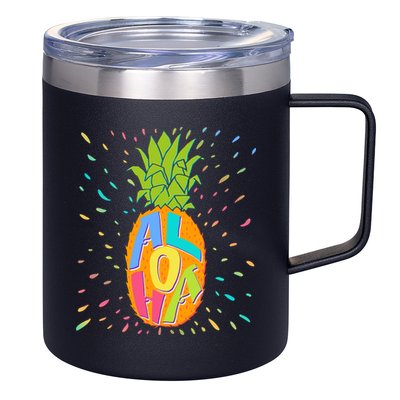 Colorful Summer Time Hawaiian Aloha Pineapple 12oz Stainless Steel Coffee Mug
