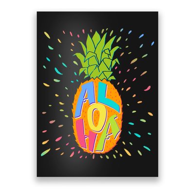 Colorful Summer Time Hawaiian Aloha Pineapple Poster