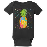 Colorful Summer Time Hawaiian Aloha Pineapple Baby Bodysuit