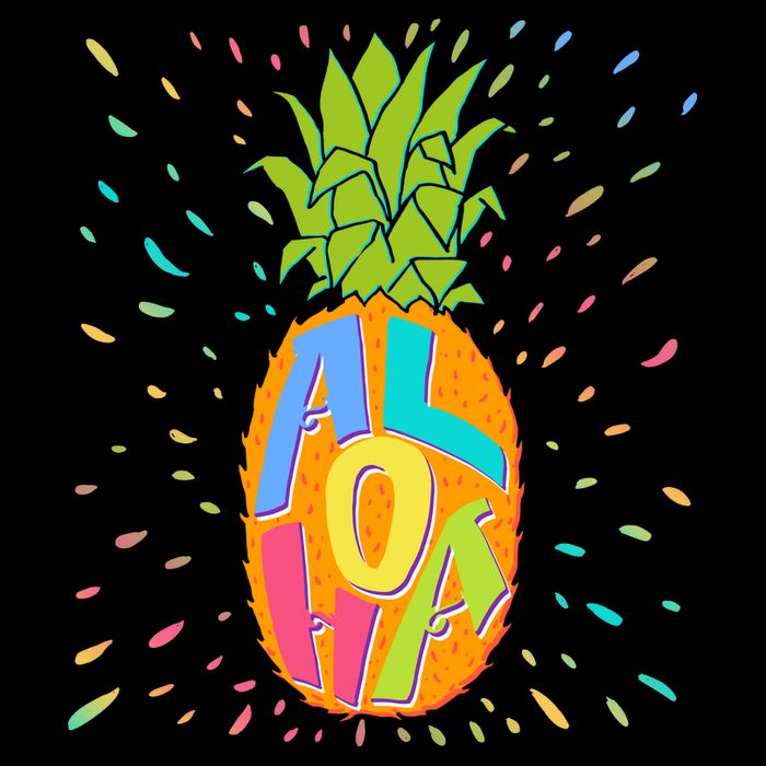 Colorful Summer Time Hawaiian Aloha Pineapple Baby Bodysuit