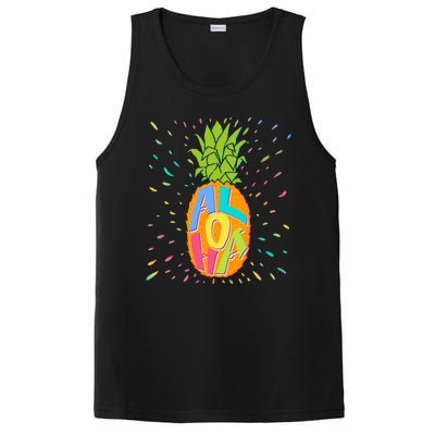 Colorful Summer Time Hawaiian Aloha Pineapple PosiCharge Competitor Tank