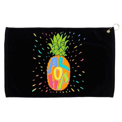 Colorful Summer Time Hawaiian Aloha Pineapple Grommeted Golf Towel