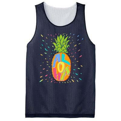 Colorful Summer Time Hawaiian Aloha Pineapple Mesh Reversible Basketball Jersey Tank