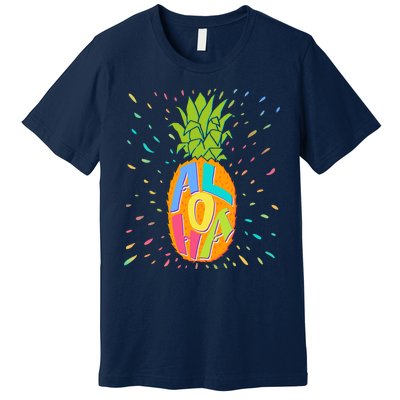 Colorful Summer Time Hawaiian Aloha Pineapple Premium T-Shirt