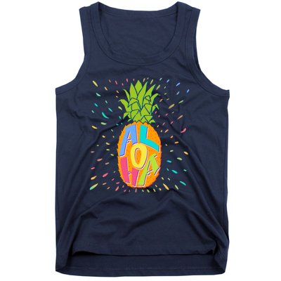 Colorful Summer Time Hawaiian Aloha Pineapple Tank Top