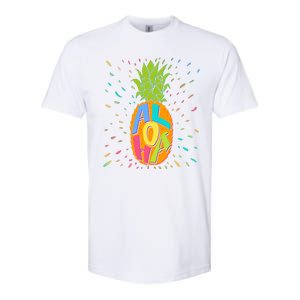 Colorful Summer Time Hawaiian Aloha Pineapple Softstyle® CVC T-Shirt