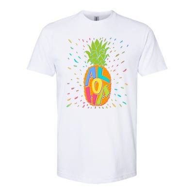 Colorful Summer Time Hawaiian Aloha Pineapple Softstyle® CVC T-Shirt