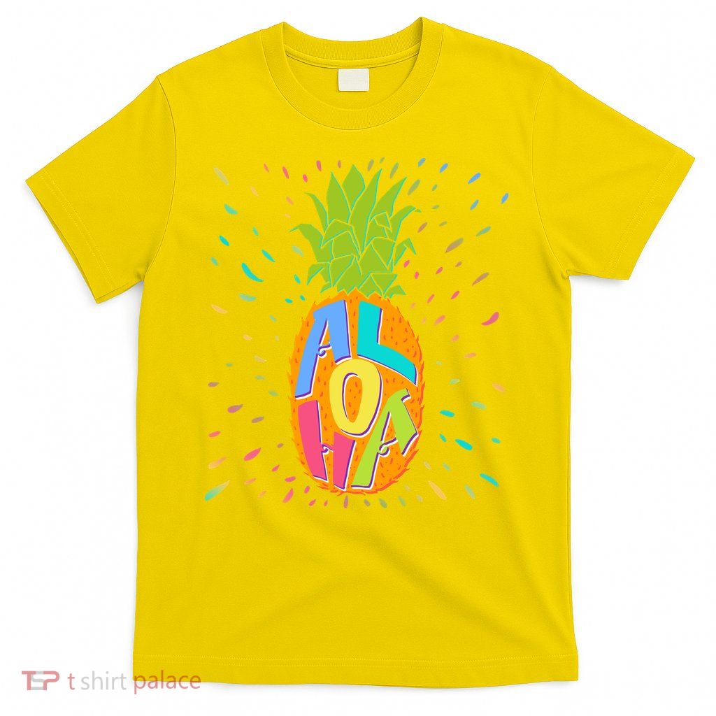 Colorful Summer Time Hawaiian Aloha Pineapple T-Shirt