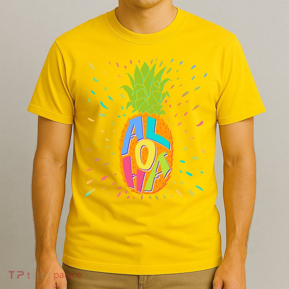 Colorful Summer Time Hawaiian Aloha Pineapple T-Shirt