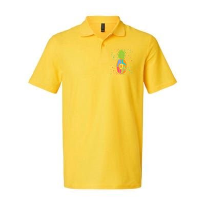 Colorful Summer Time Hawaiian Aloha Pineapple Polo