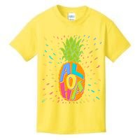 Colorful Summer Time Hawaiian Aloha Pineapple Kids T-Shirt