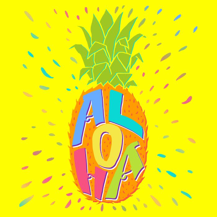 Colorful Summer Time Hawaiian Aloha Pineapple Kids T-Shirt