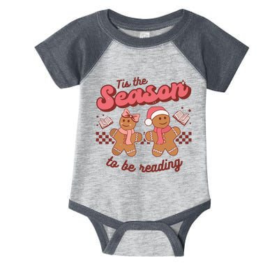 Christmas School Teacher Retro Librarian Groovy Xmas Books Infant Baby Jersey Bodysuit