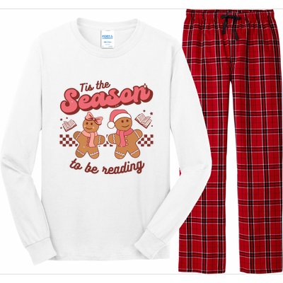 Christmas School Teacher Retro Librarian Groovy Xmas Books Long Sleeve Pajama Set