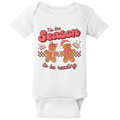 Christmas School Teacher Retro Librarian Groovy Xmas Books Baby Bodysuit