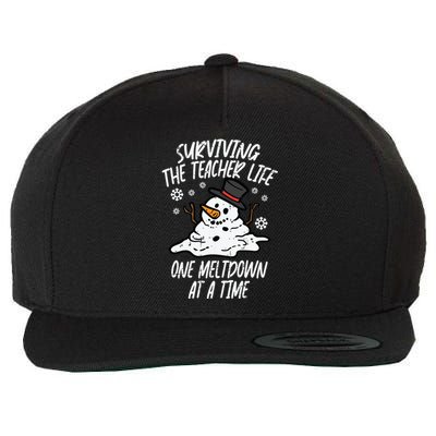 Christmas Surviving Teacher Life Meltdown Xmas Women Wool Snapback Cap