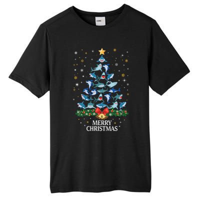 Christmas Shark Tree Design For Boys Girls Shark Xmas Gift Tall Fusion ChromaSoft Performance T-Shirt