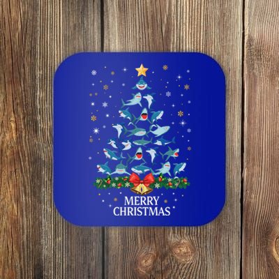 Christmas Shark Tree Design For Boys Girls Shark Xmas Gift Coaster