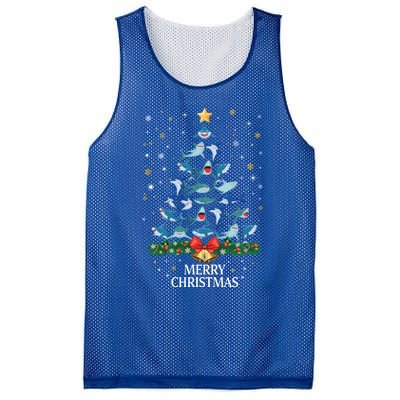 Christmas Shark Tree Design For Boys Girls Shark Xmas Gift Mesh Reversible Basketball Jersey Tank