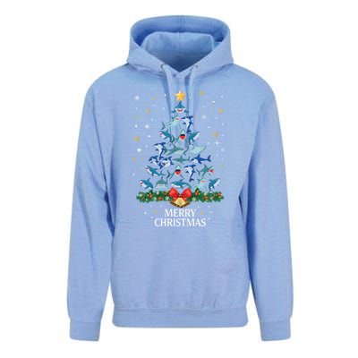 Christmas Shark Tree Design For Boys Girls Shark Xmas Gift Unisex Surf Hoodie