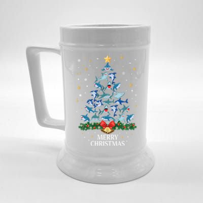 Christmas Shark Tree Design For Boys Girls Shark Xmas Gift Beer Stein