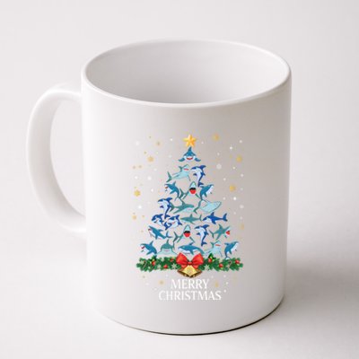 Christmas Shark Tree Design For Boys Girls Shark Xmas Gift Coffee Mug