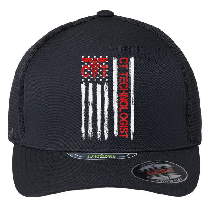 Ct Scan Technologist American Flag Patriotic Radiology Flexfit Unipanel Trucker Cap