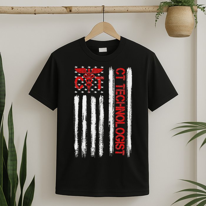 Ct Scan Technologist American Flag Patriotic Radiology T-Shirt