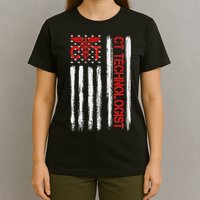 Ct Scan Technologist American Flag Patriotic Radiology T-Shirt