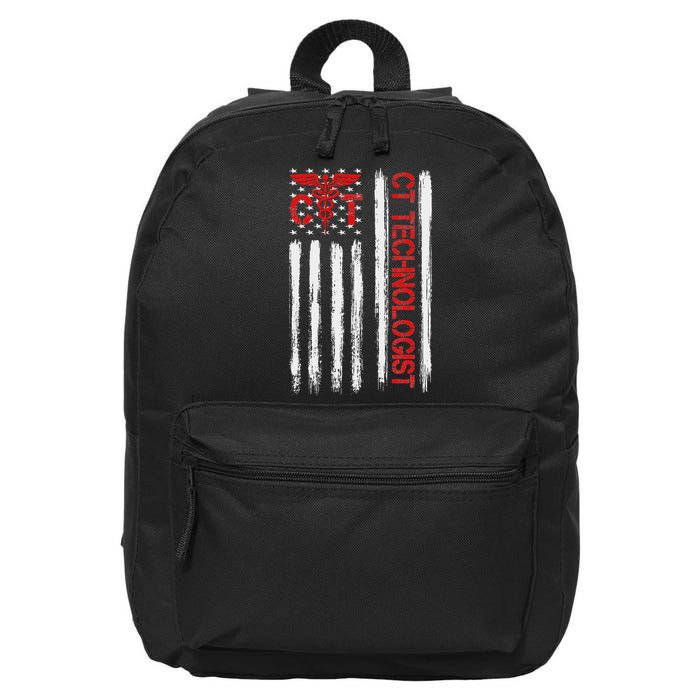 Ct Scan Technologist American Flag Patriotic Radiology 16 in Basic Backpack