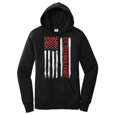 Ct Scan Technologist American Flag Patriotic Radiology Women's Pullover Hoodie