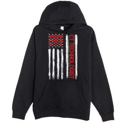 Ct Scan Technologist American Flag Patriotic Radiology Premium Pullover Hoodie