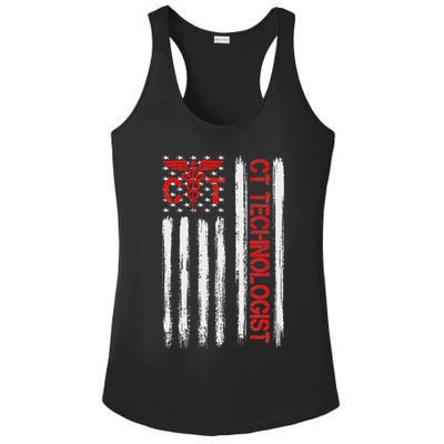 Ct Scan Technologist American Flag Patriotic Radiology Ladies PosiCharge Competitor Racerback Tank