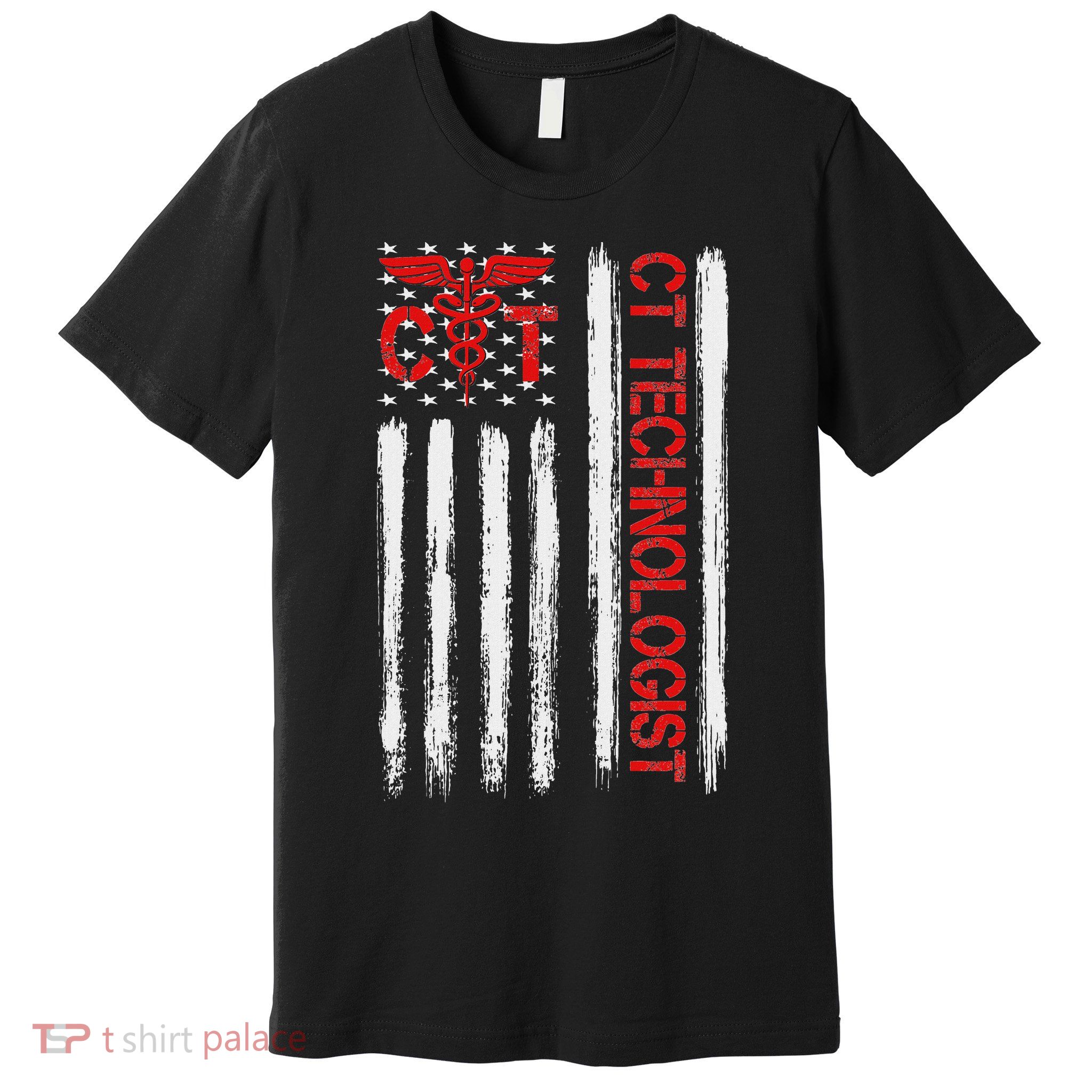 Ct Scan Technologist American Flag Patriotic Radiology Premium T-Shirt